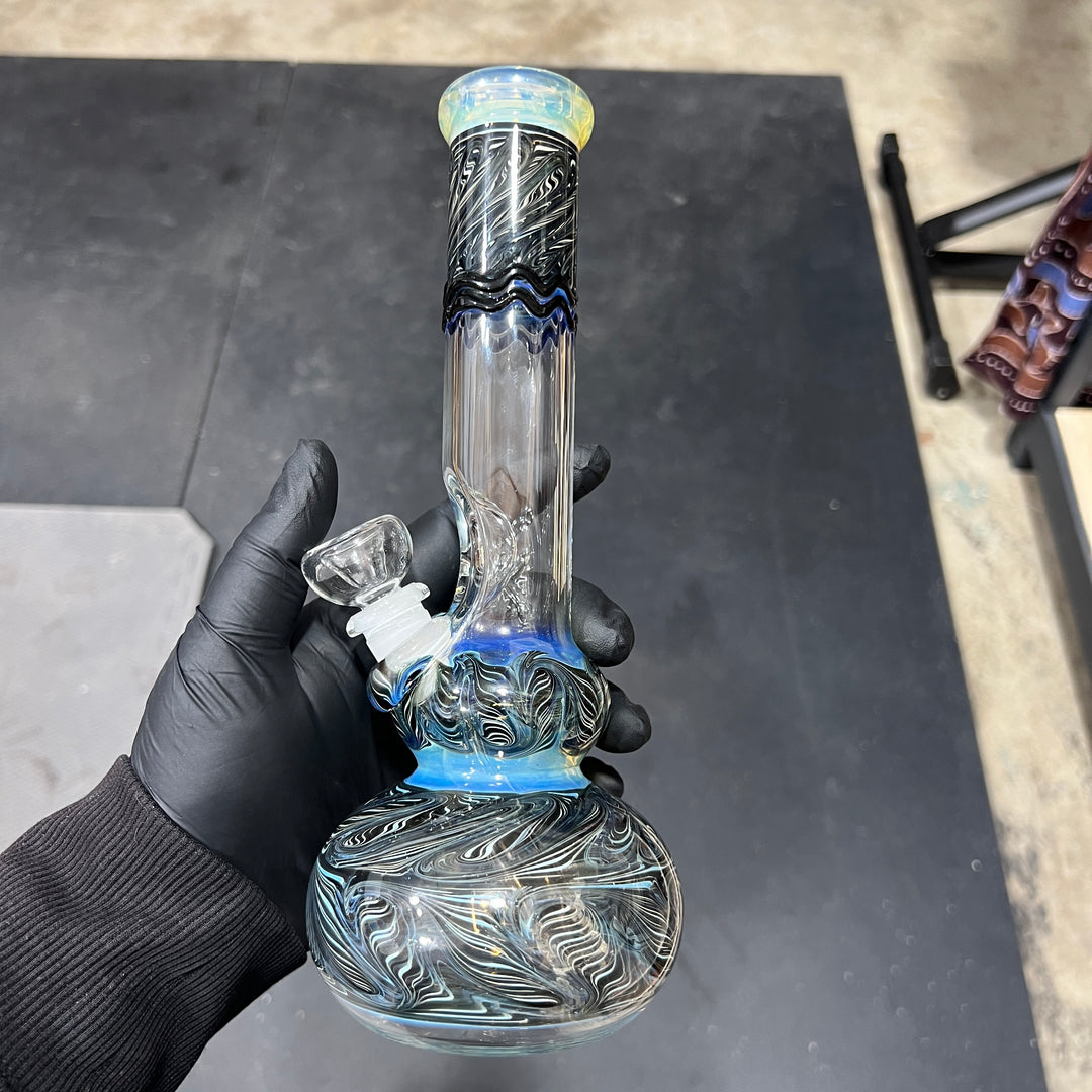 11" Double Bubble Color Rake Bong Glass Pipe Mary Jane's Glass