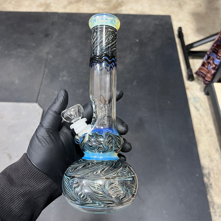 11" Double Bubble Color Rake Bong Glass Pipe Mary Jane's Glass