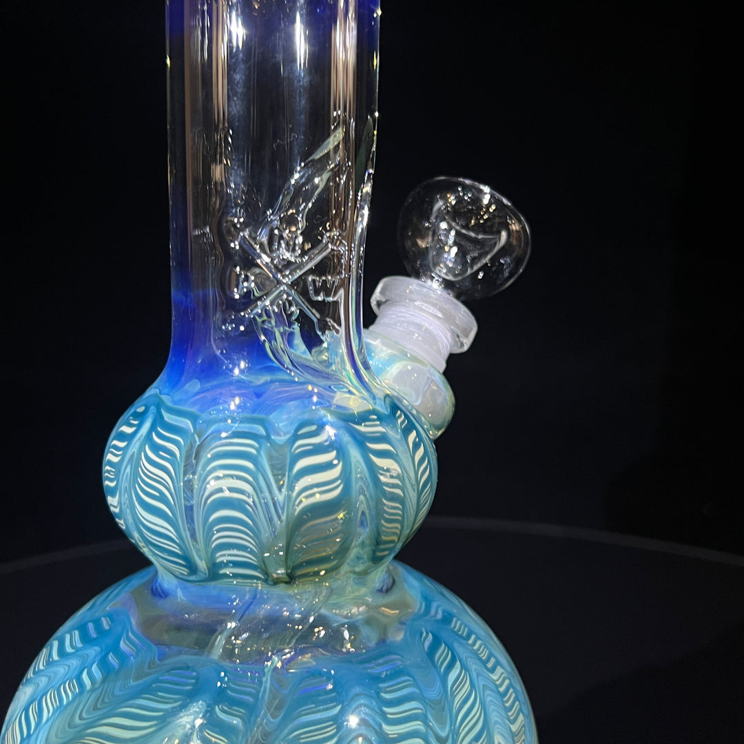 11" Double Bubble Color Rake Bong Glass Pipe Mary Jane's Glass