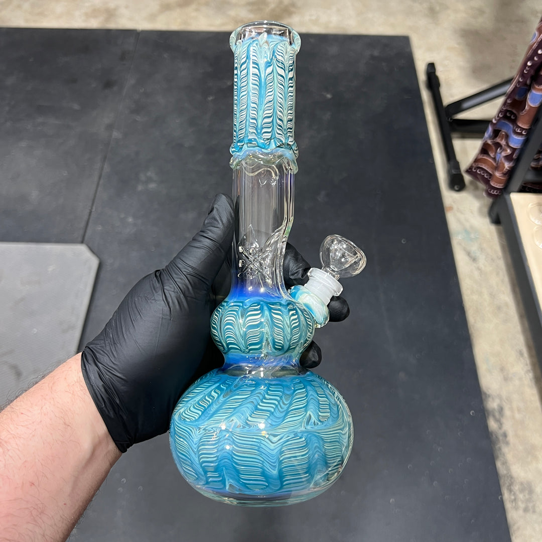 11" Double Bubble Color Rake Bong Glass Pipe Mary Jane's Glass