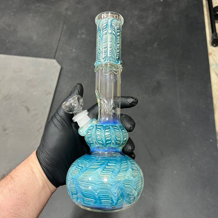 11" Double Bubble Color Rake Bong Glass Pipe Mary Jane's Glass