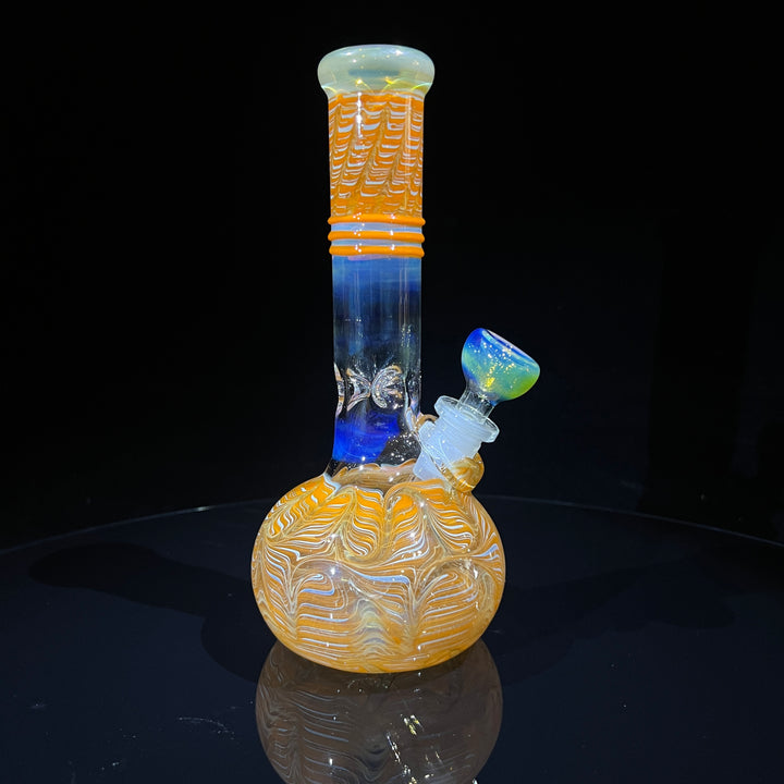 8" Bubble Color Rake Bong Glass Pipe Mary Jane's Glass