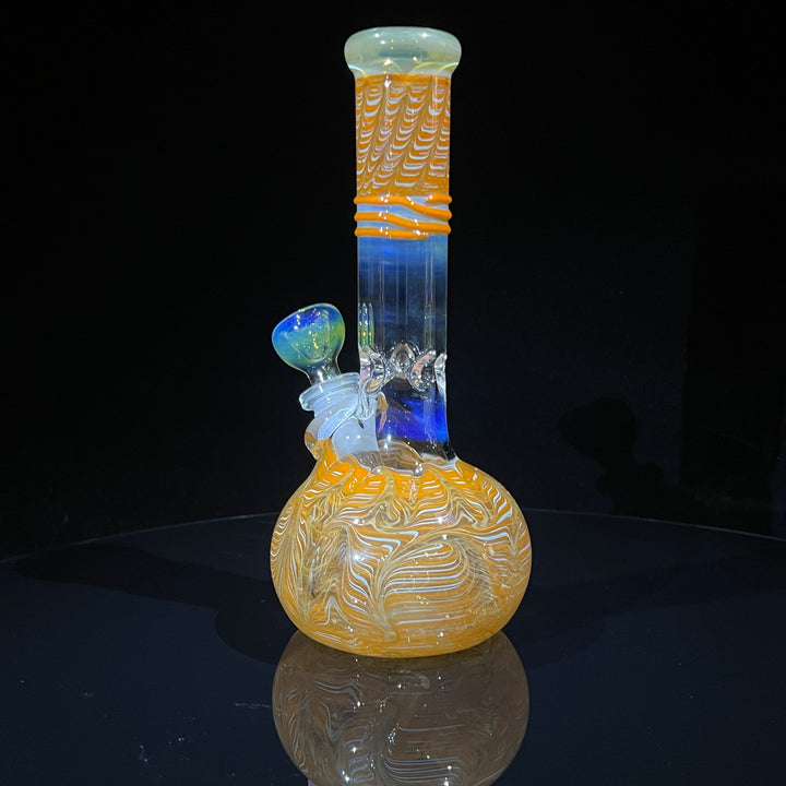 8" Bubble Color Rake Bong Glass Pipe Mary Jane's Glass