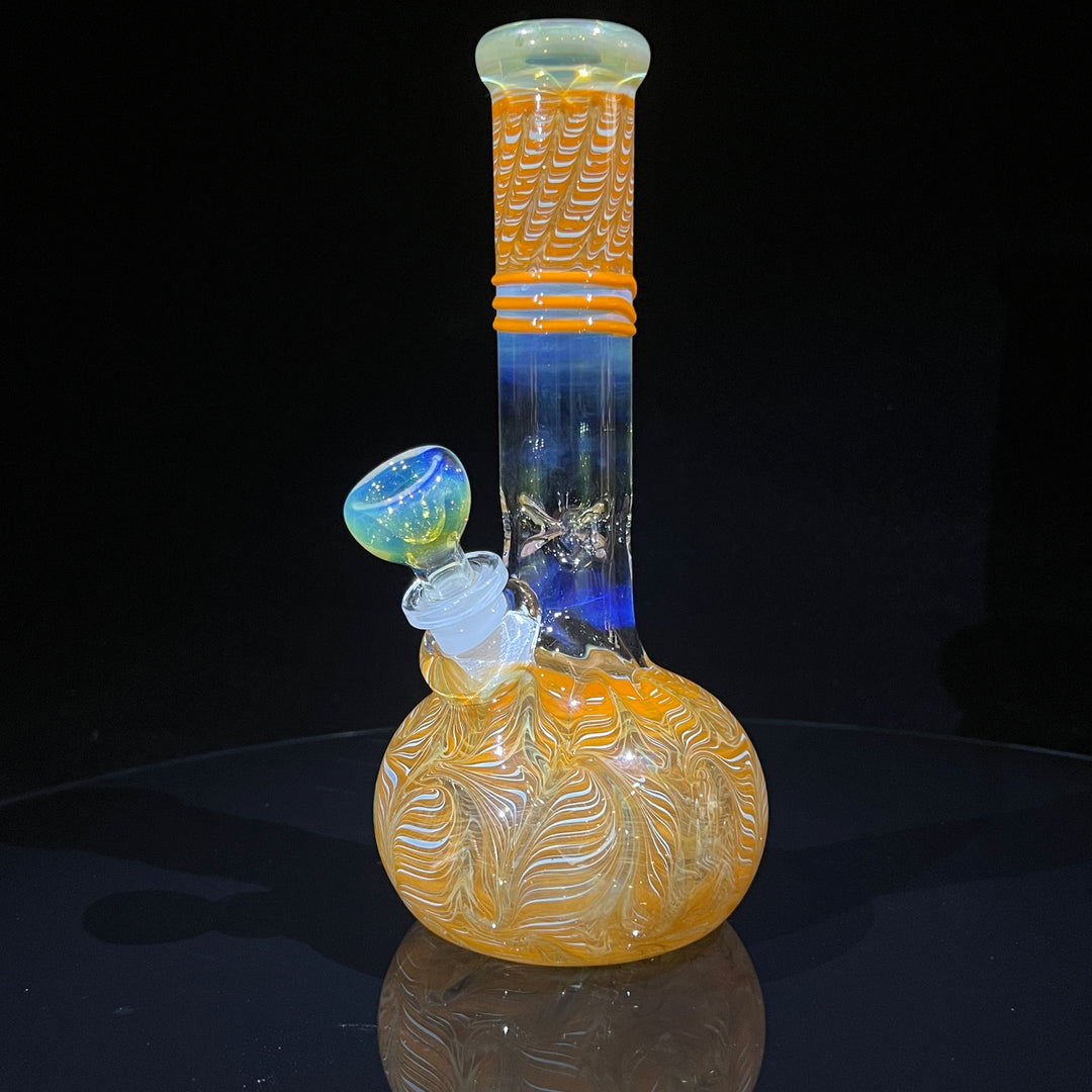 8" Bubble Color Rake Bong Glass Pipe Mary Jane's Glass