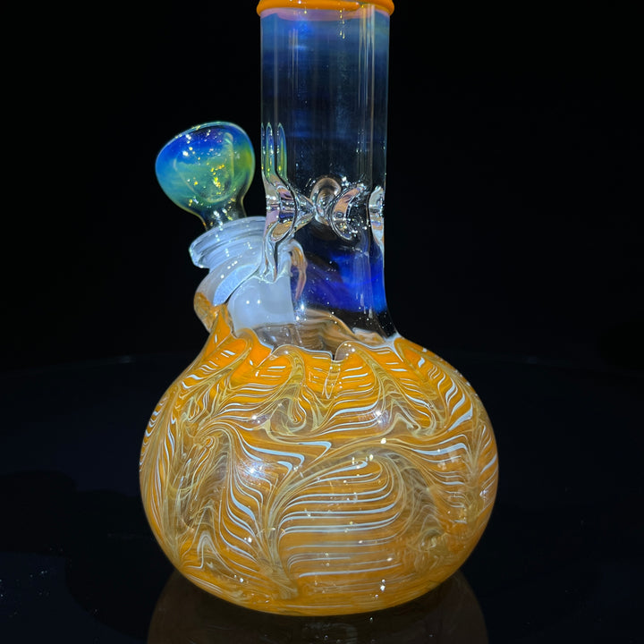 8" Bubble Color Rake Bong Glass Pipe Mary Jane's Glass