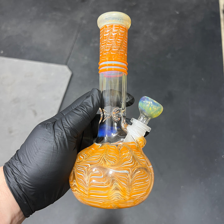 8" Bubble Color Rake Bong Glass Pipe Mary Jane's Glass