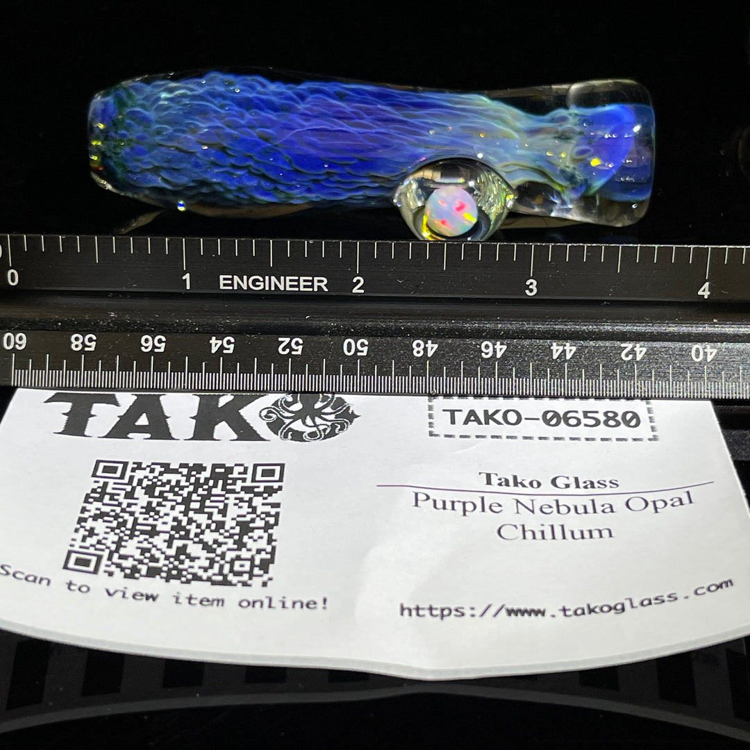 Purple Nebula Opal Chillum Glass Pipe Tako Glass   