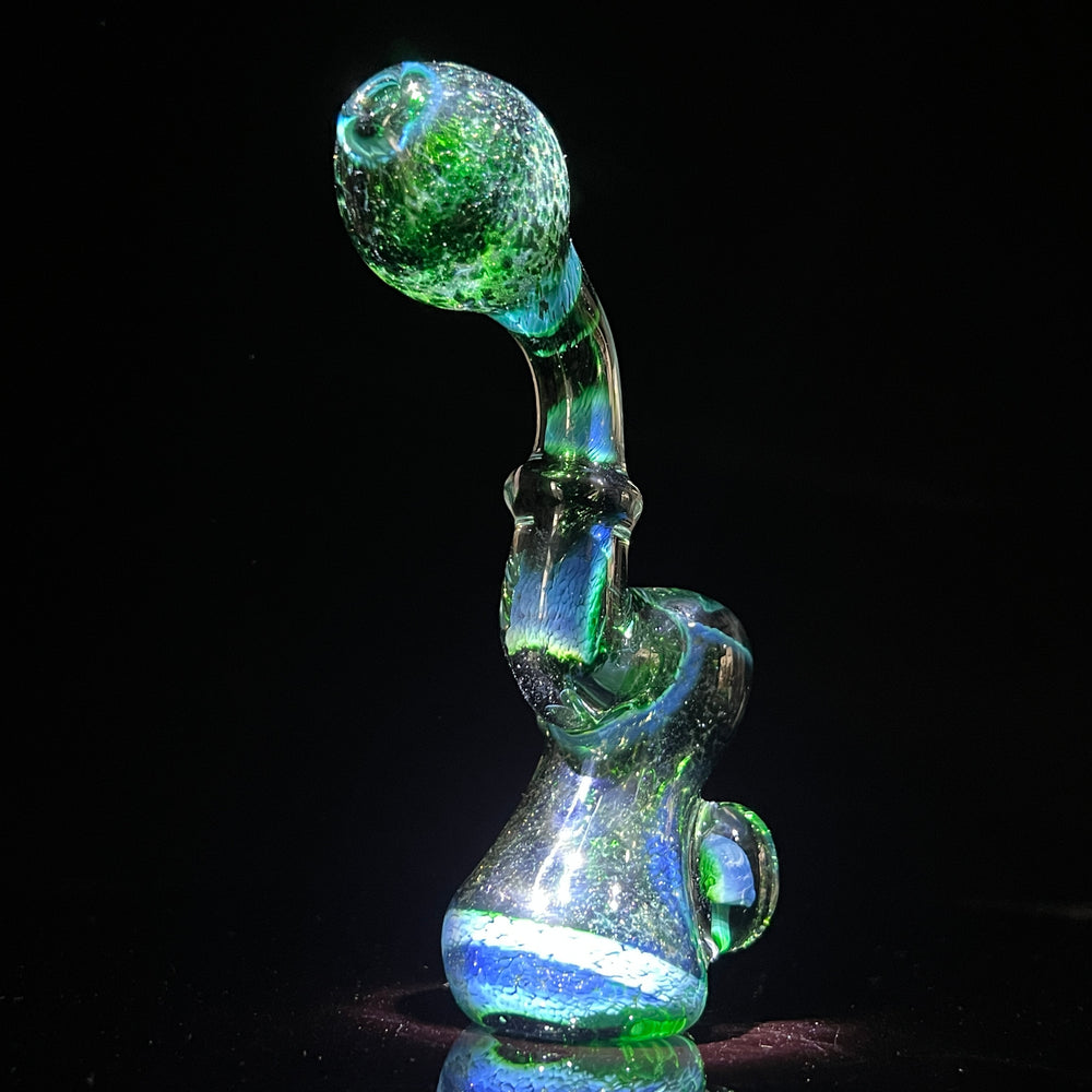 Experimental Jade Mushroom Magic Standup Sherlock Bubbler Glass Pipe Beezy Glass   