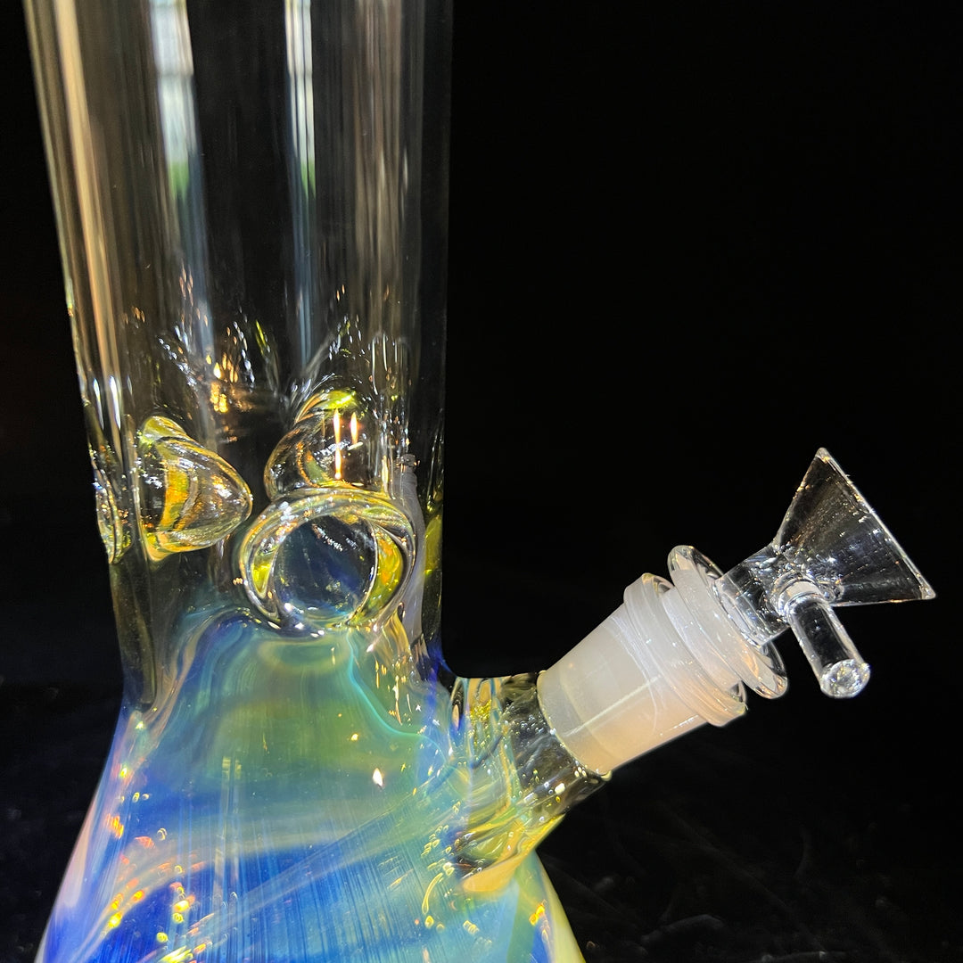 10" Fume Beaker Bong + Bonus Pullslide Combo Glass Pipe TG   