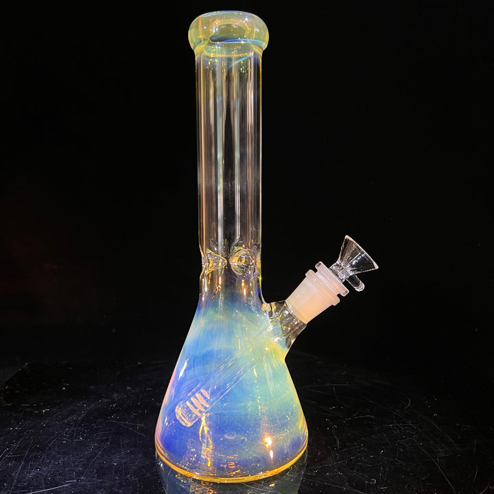 10" Fume Beaker Bong + Bonus Pullslide Combo Glass Pipe TG   