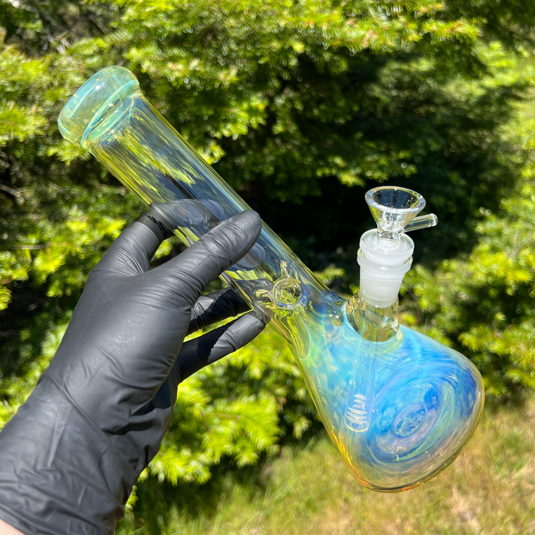 10" Fume Beaker Bong + Bonus Pullslide Combo Glass Pipe TG