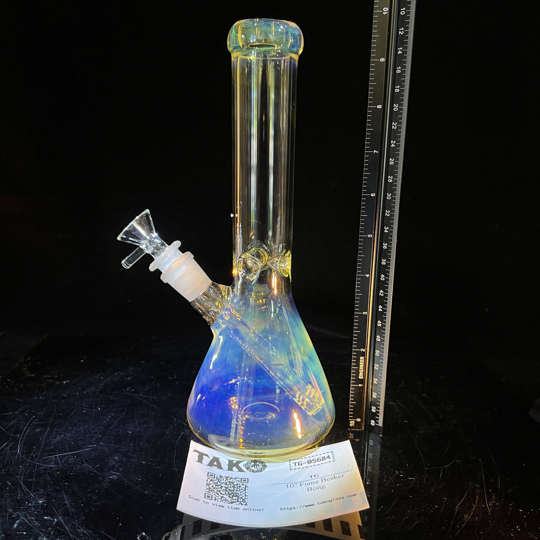 10" Fume Beaker Bong Glass Pipe TG   