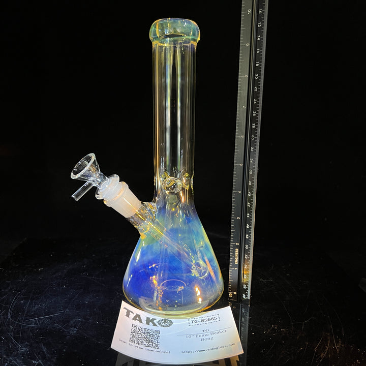 10" Fume Beaker Bong Glass Pipe TG   