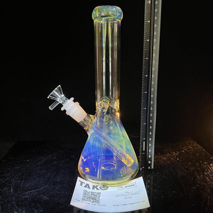 10" Fume Beaker Bong Glass Pipe TG   