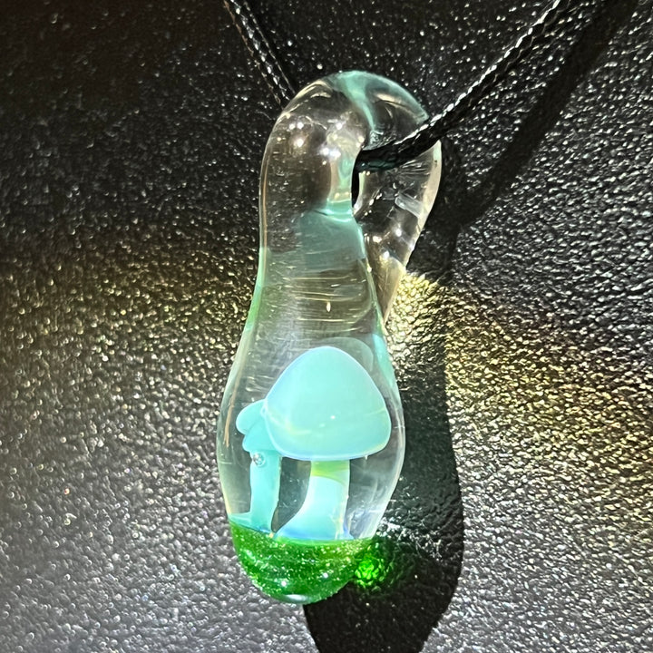 Fancy Blue Mushroom Trio Drop Pendant Glass Pipe Beezy Glass   