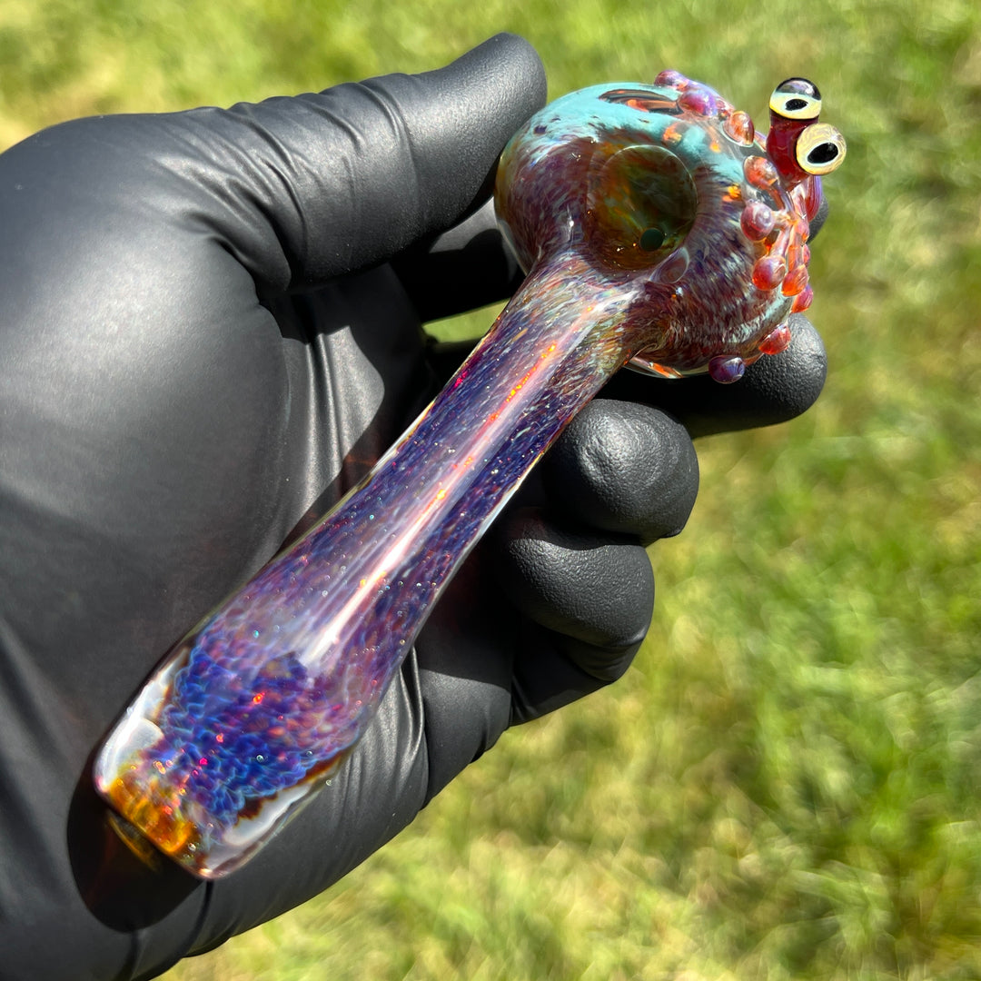 Purple Magic Frog Spoon Glass Pipe Beezy Glass   