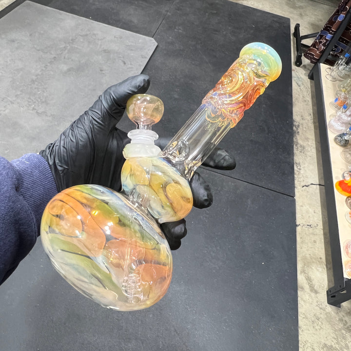 9.5" Fumed Double Bubble Bong Glass Pipe Mary Jane's Glass