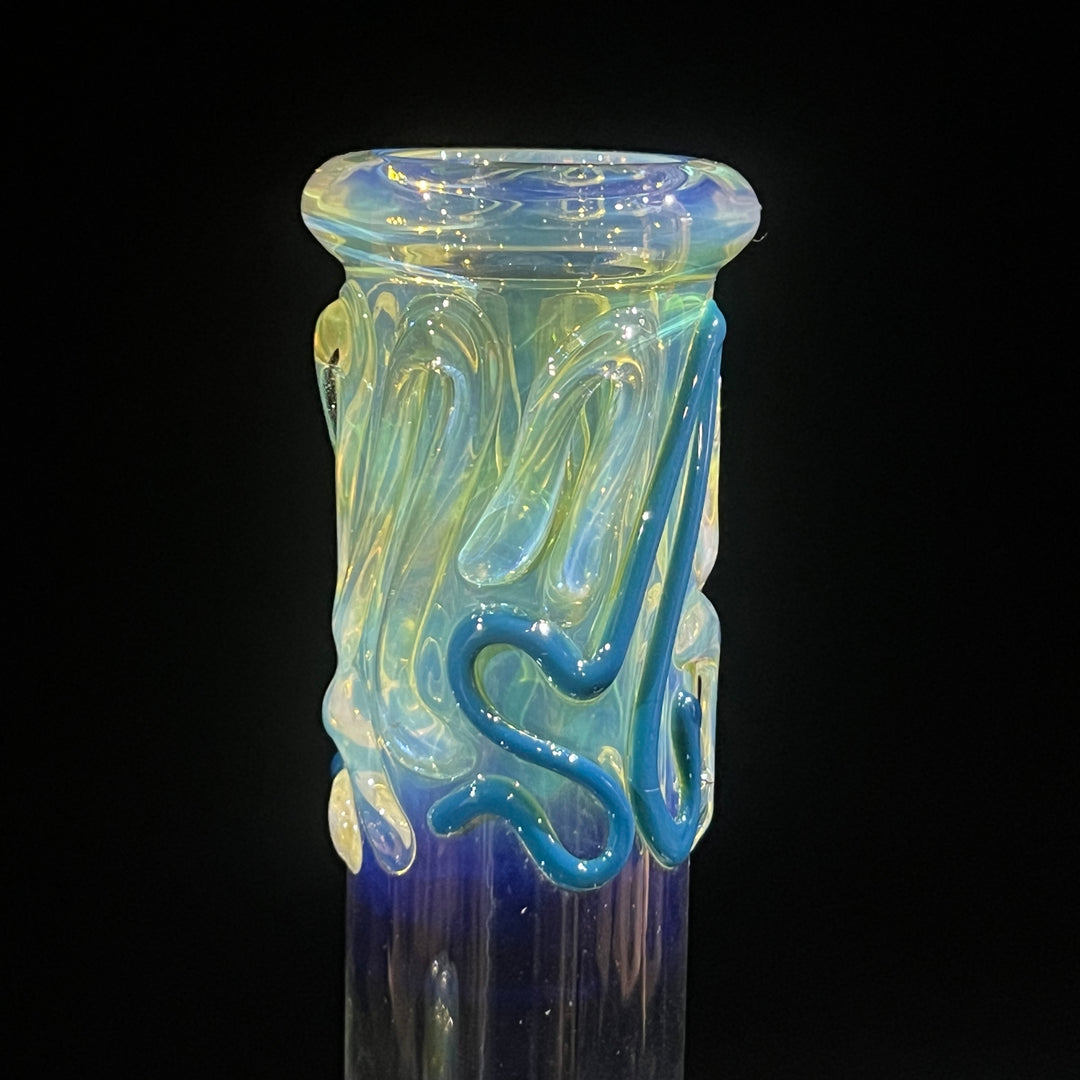 8" Fumed Color Squiggle Beaker Bong Glass Pipe Mary Jane's Glass