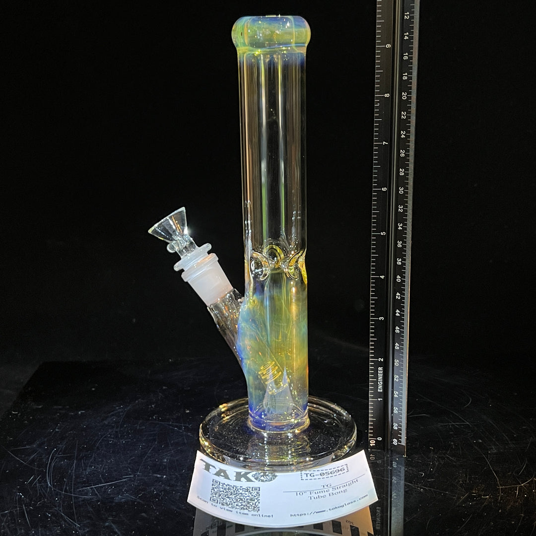 10" Fume Straight Tube Bong Glass Pipe TG   