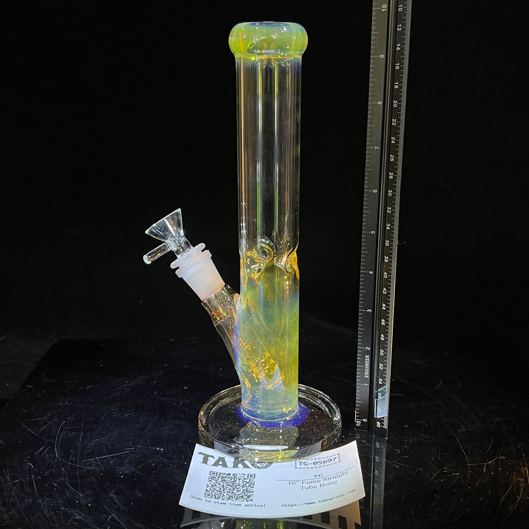 10" Fume Straight Tube Bong Glass Pipe TG   