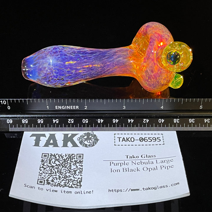 Purple Nebula Large Ion Black Opal Pipe Glass Pipe Tako Glass   