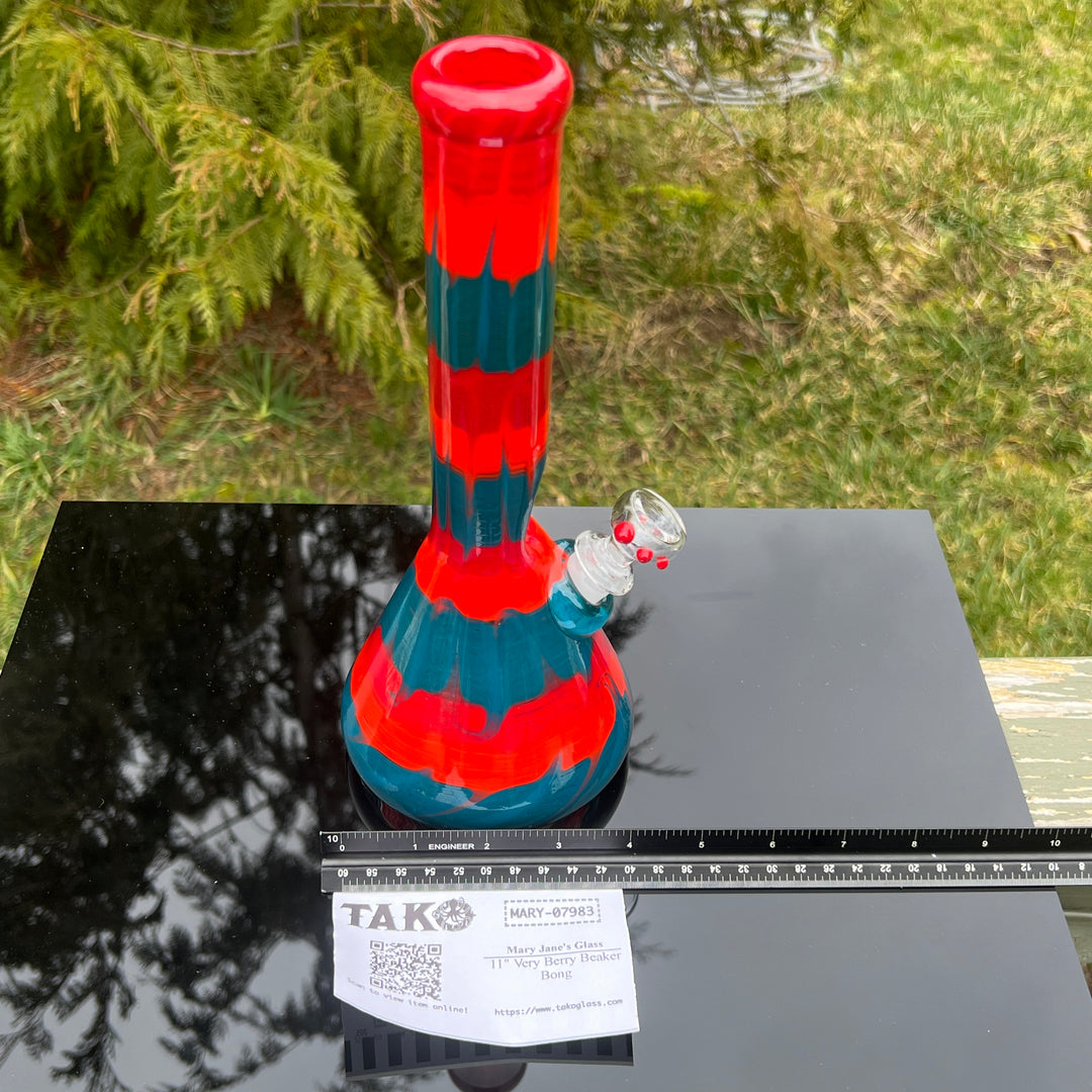 11" Very Berry Beaker Bong Glass Pipe Mary Jane's Glass