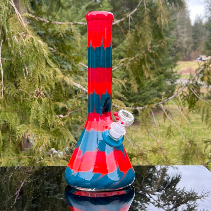 11" Very Berry Beaker Bong Glass Pipe Mary Jane's Glass