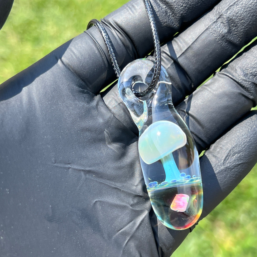 Fancy Mushroom Opal Drop Pendant Glass Pipe Beezy Glass   