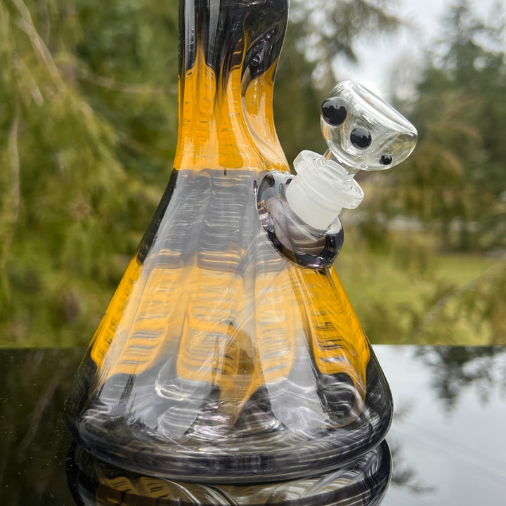 11" Bumblebee Beaker Bong Glass Pipe Mary Jane's Glass