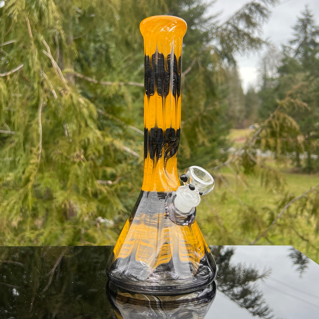 11" Bumblebee Beaker Bong Glass Pipe Mary Jane's Glass