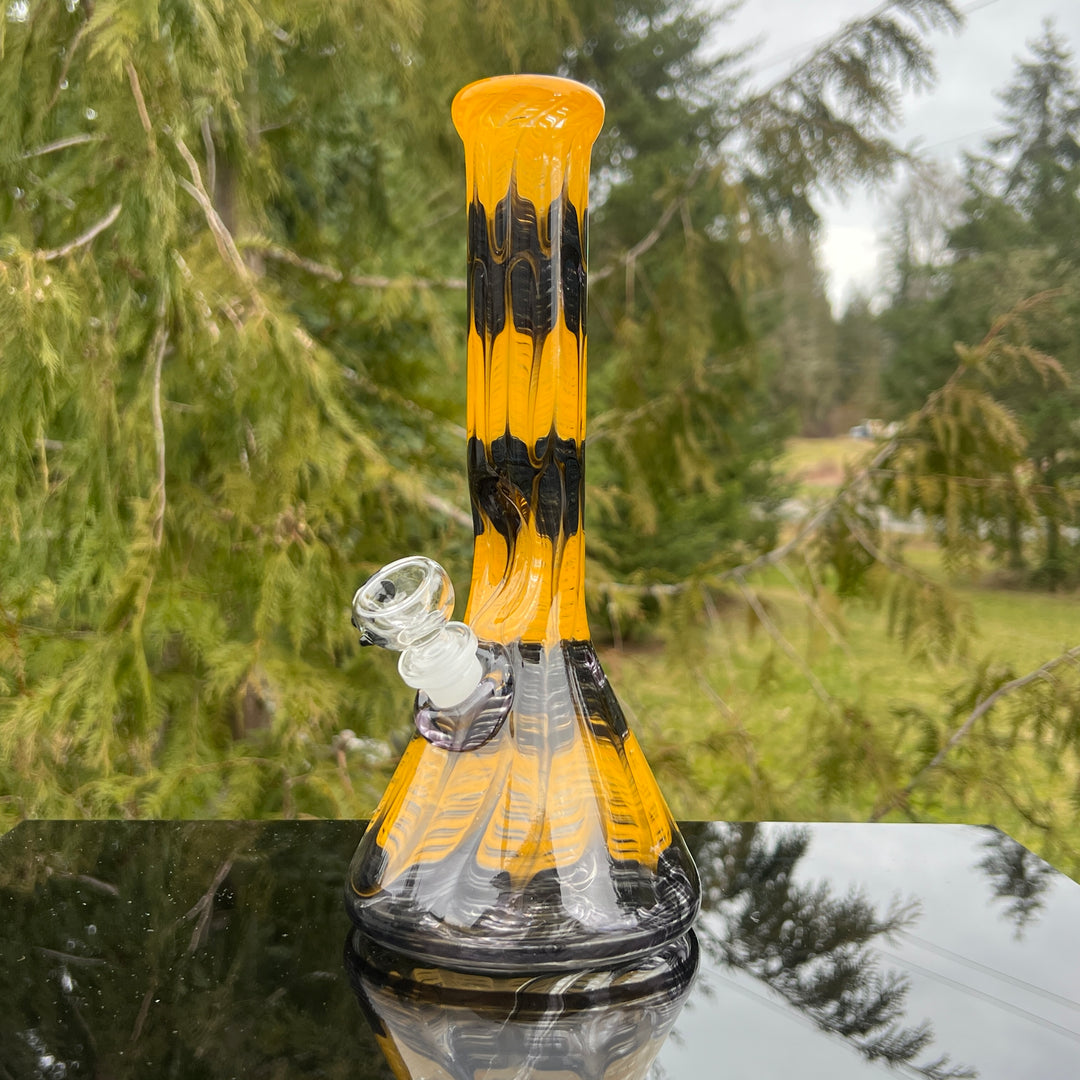 11" Bumblebee Beaker Bong Glass Pipe Mary Jane's Glass