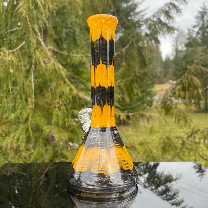 11" Bumblebee Beaker Bong Glass Pipe Mary Jane's Glass