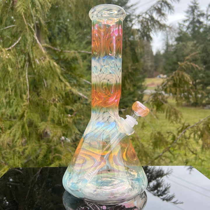 12" Fumed Swirling Beaker Bong Glass Pipe Mary Jane's Glass