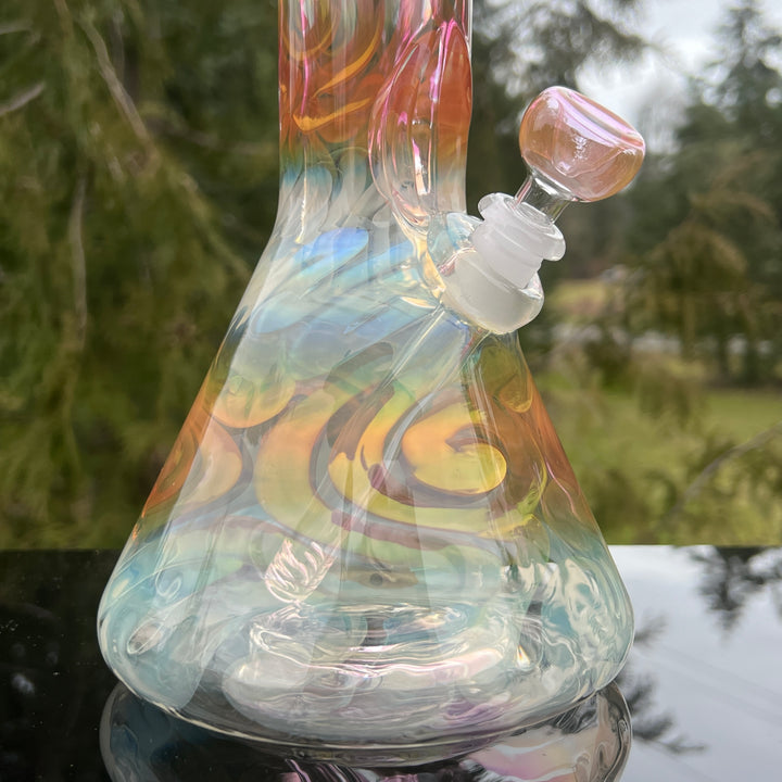 12" Fumed Swirling Beaker Bong Glass Pipe Mary Jane's Glass