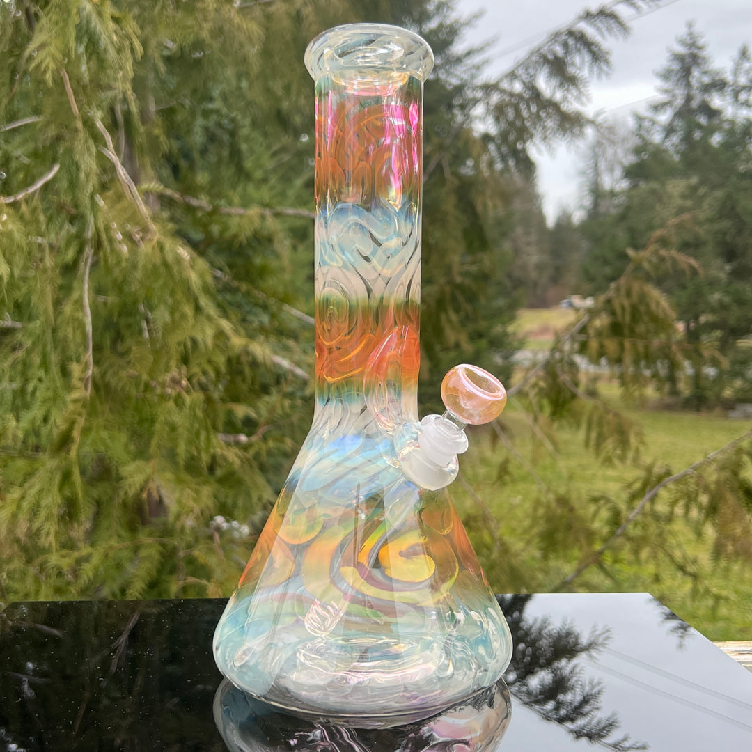 12" Fumed Swirling Beaker Bong Glass Pipe Mary Jane's Glass