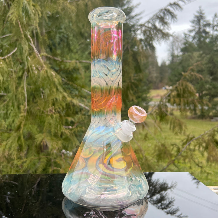 12" Fumed Swirling Beaker Bong Glass Pipe Mary Jane's Glass