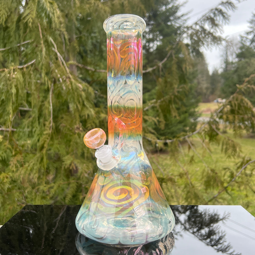 12" Fumed Swirling Beaker Bong Glass Pipe Mary Jane's Glass