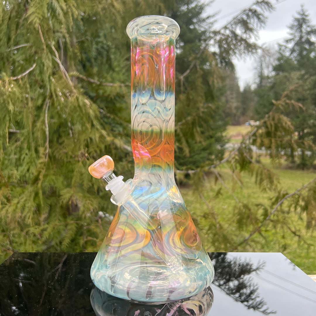 12" Fumed Swirling Beaker Bong Glass Pipe Mary Jane's Glass