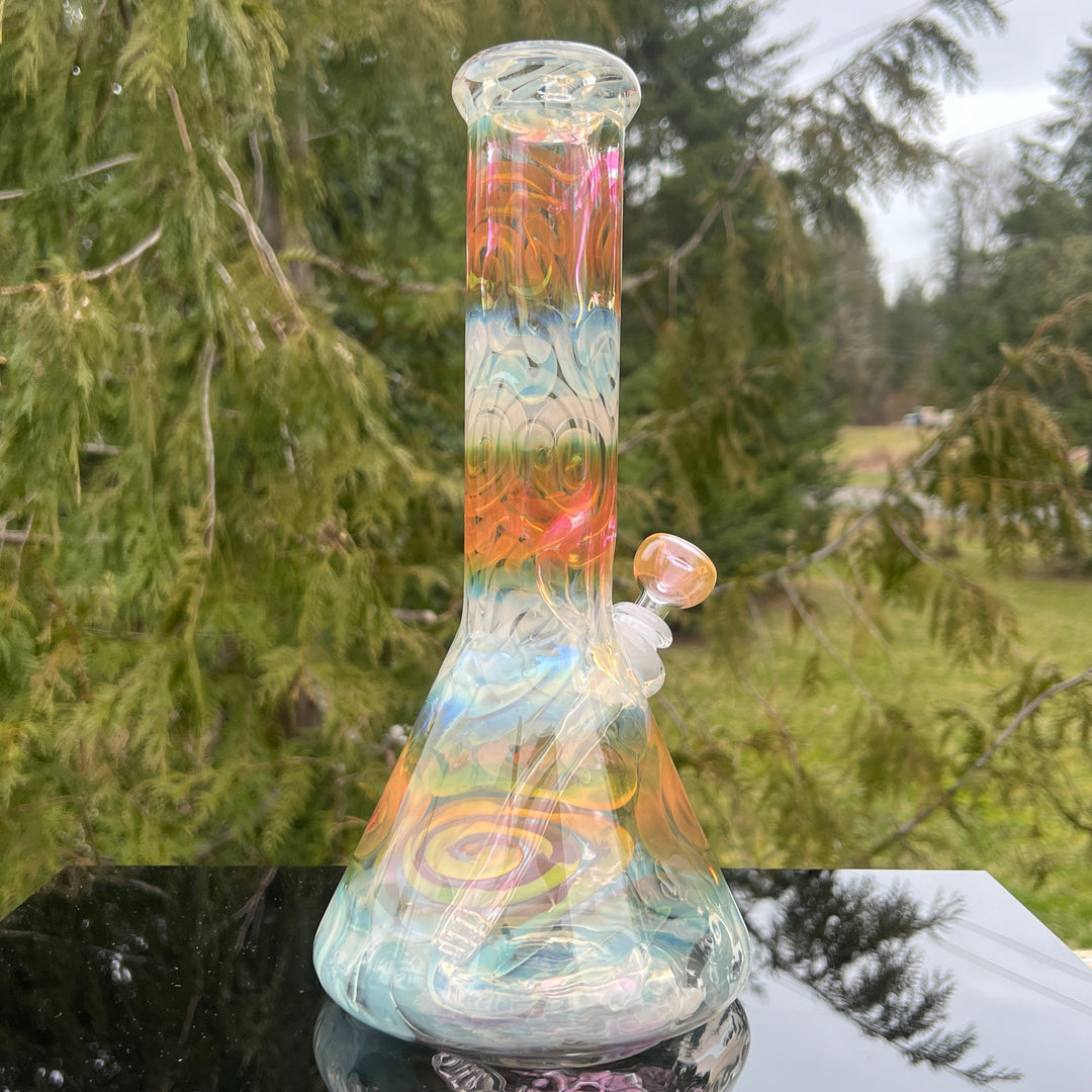 12" Fumed Swirling Beaker Bong Glass Pipe Mary Jane's Glass