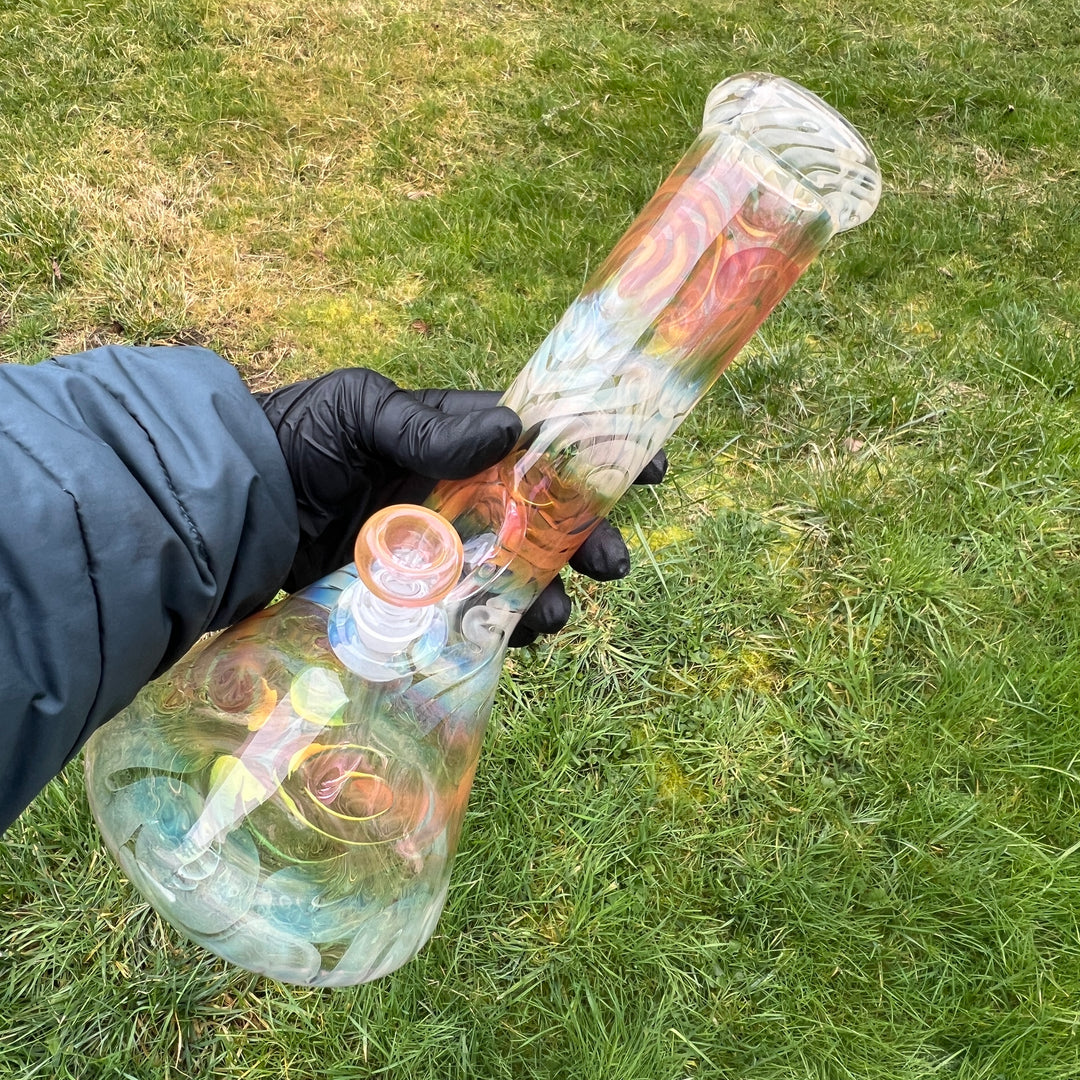 12" Fumed Swirling Beaker Bong Glass Pipe Mary Jane's Glass