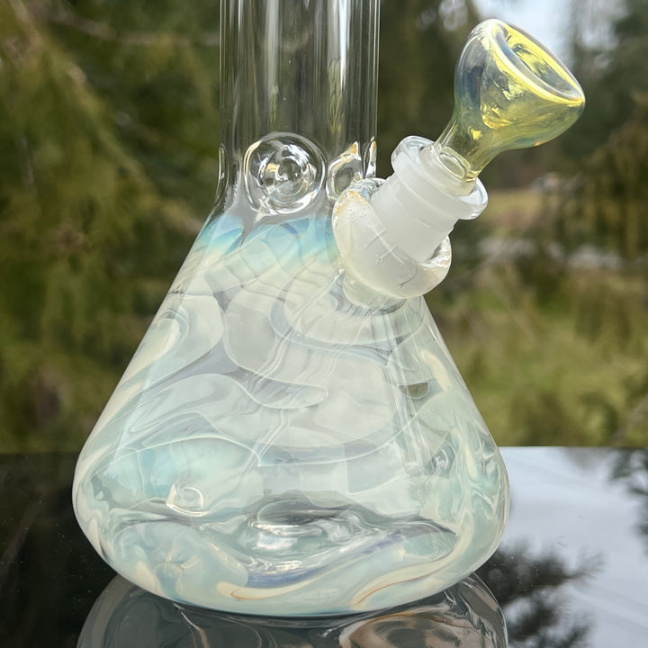 10" Fumed Squiggle Beaker Bong Glass Pipe Mary Jane's Glass