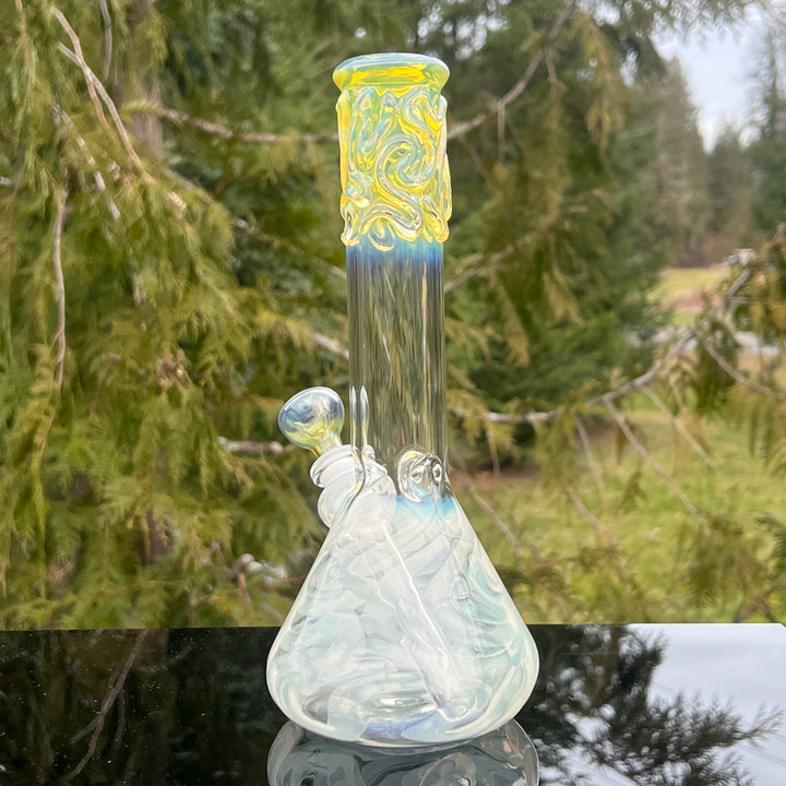 10" Fumed Squiggle Beaker Bong Glass Pipe Mary Jane's Glass