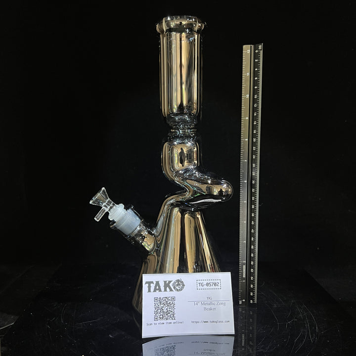 14" Metallic Zong Beaker Glass Pipe TG   