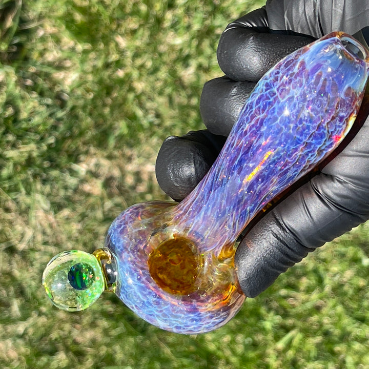 Purple Nebula Large Ion Black Opal Pipe Glass Pipe Tako Glass   