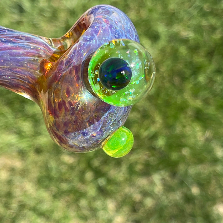 Purple Nebula Large Ion Black Opal Pipe Glass Pipe Tako Glass   