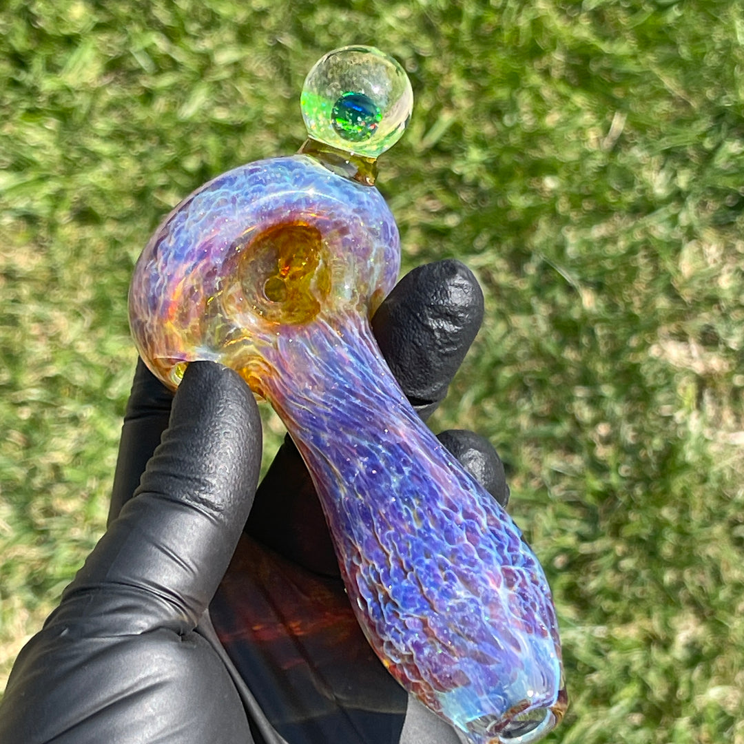 Purple Nebula Large Ion Black Opal Pipe Glass Pipe Tako Glass   