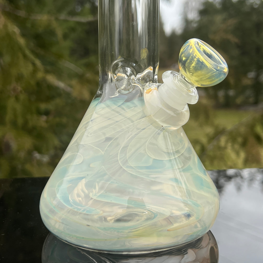 10" Fumed Squiggle Beaker Bong Glass Pipe Mary Jane's Glass