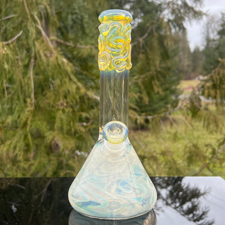 10" Fumed Squiggle Beaker Bong Glass Pipe Mary Jane's Glass