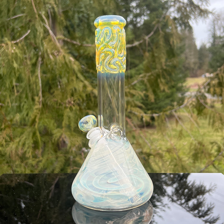 10" Fumed Squiggle Beaker Bong Glass Pipe Mary Jane's Glass