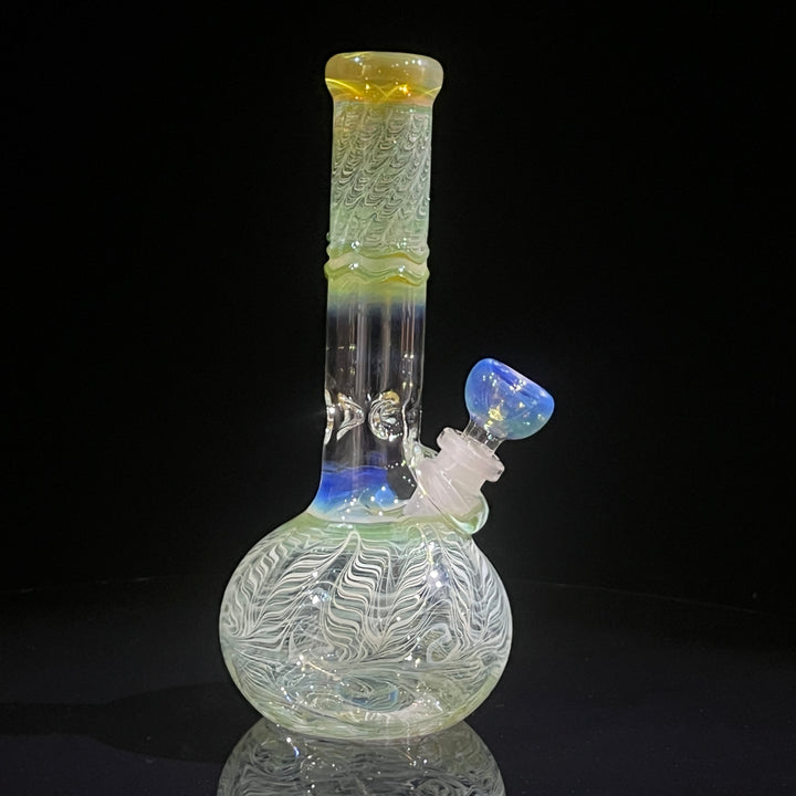 8" Bubble Color Rake Bong Glass Pipe Mary Jane's Glass